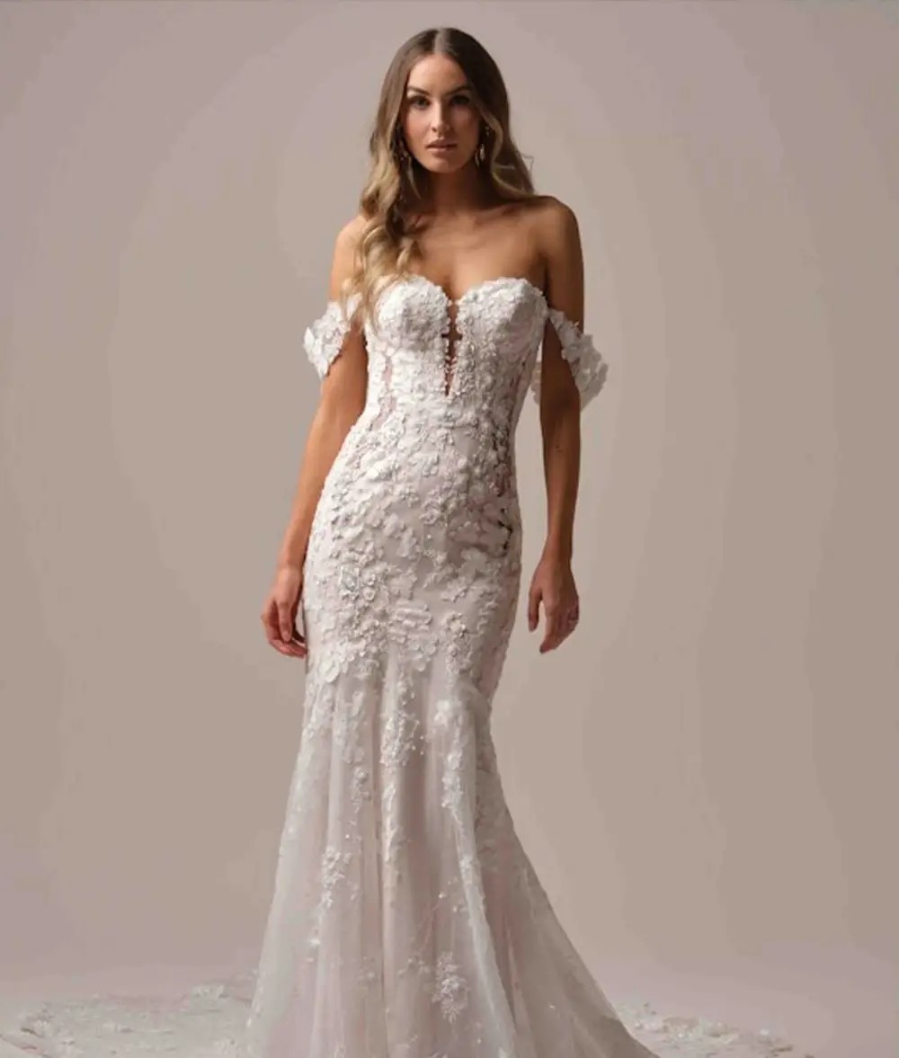 Model wearing a Maggie Sottero wedding dress