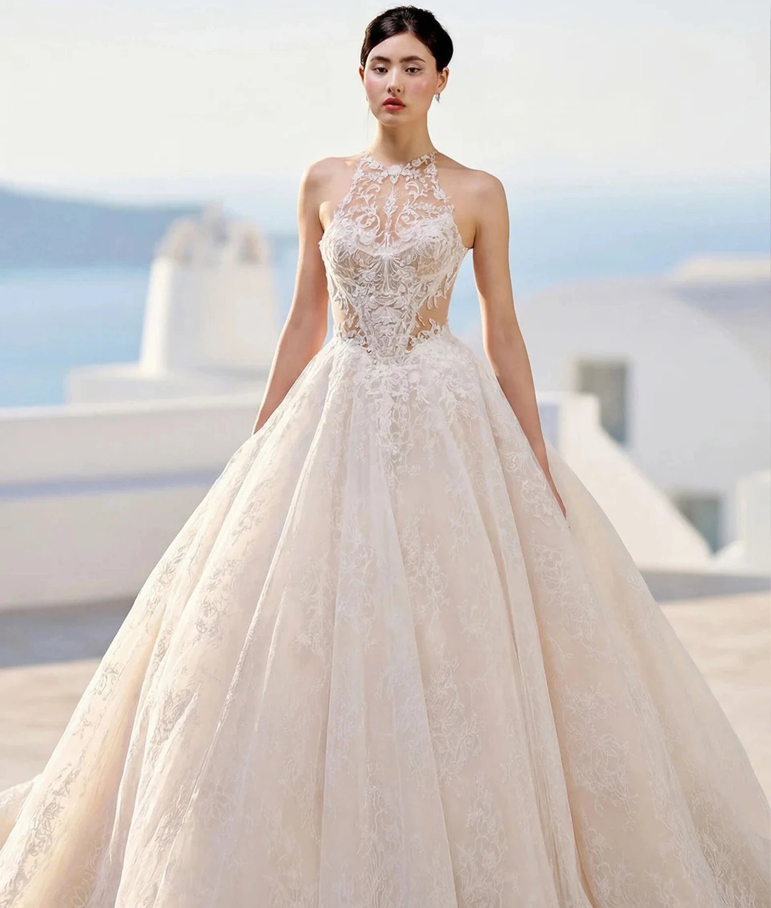 Model wearing a Morilee wedding dress