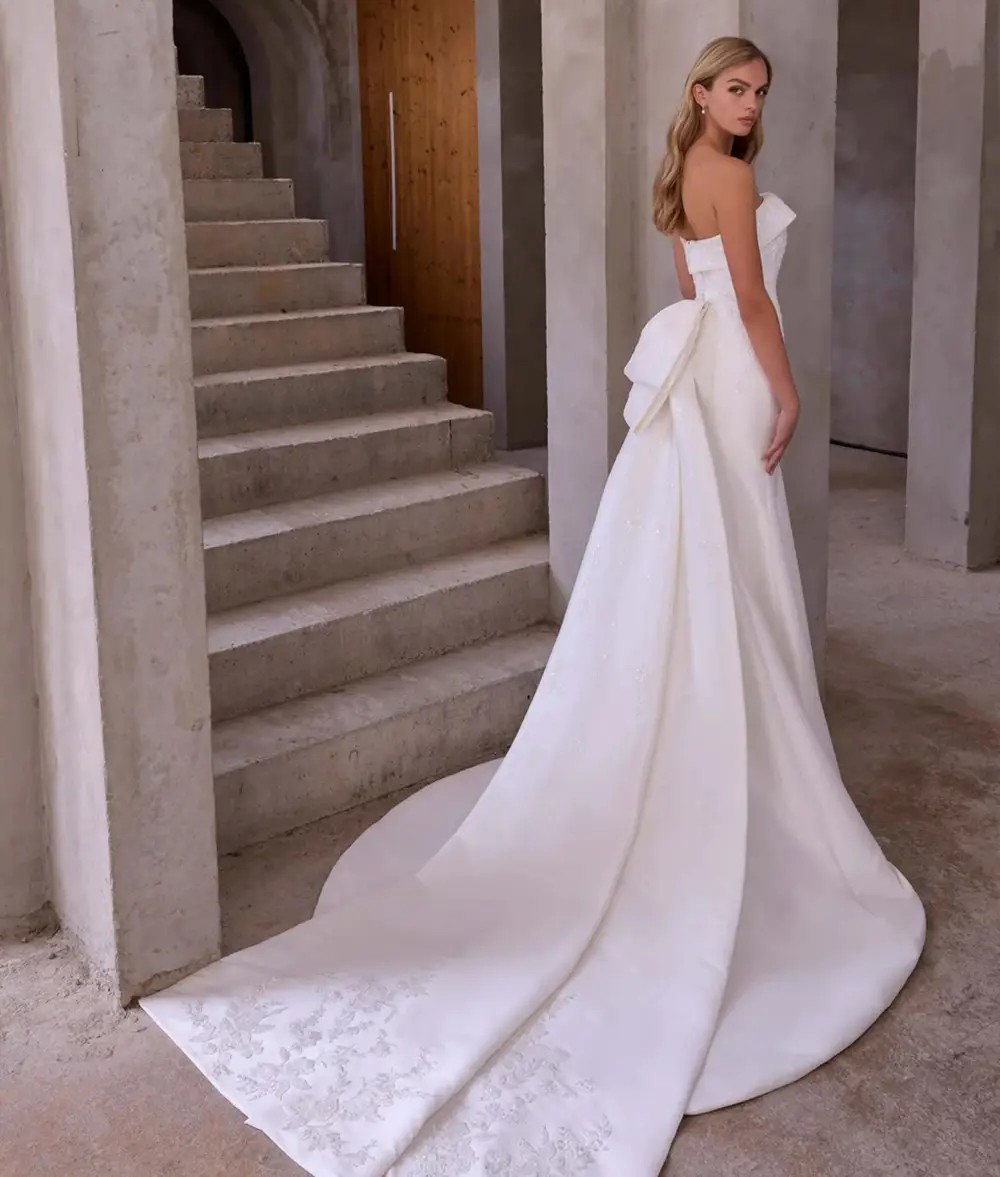 Model wearing a Morilee wedding dress