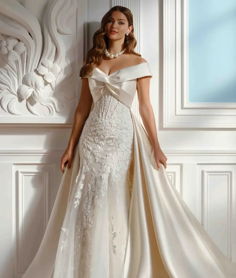 Model wearing a Mon Cheri wedding dress