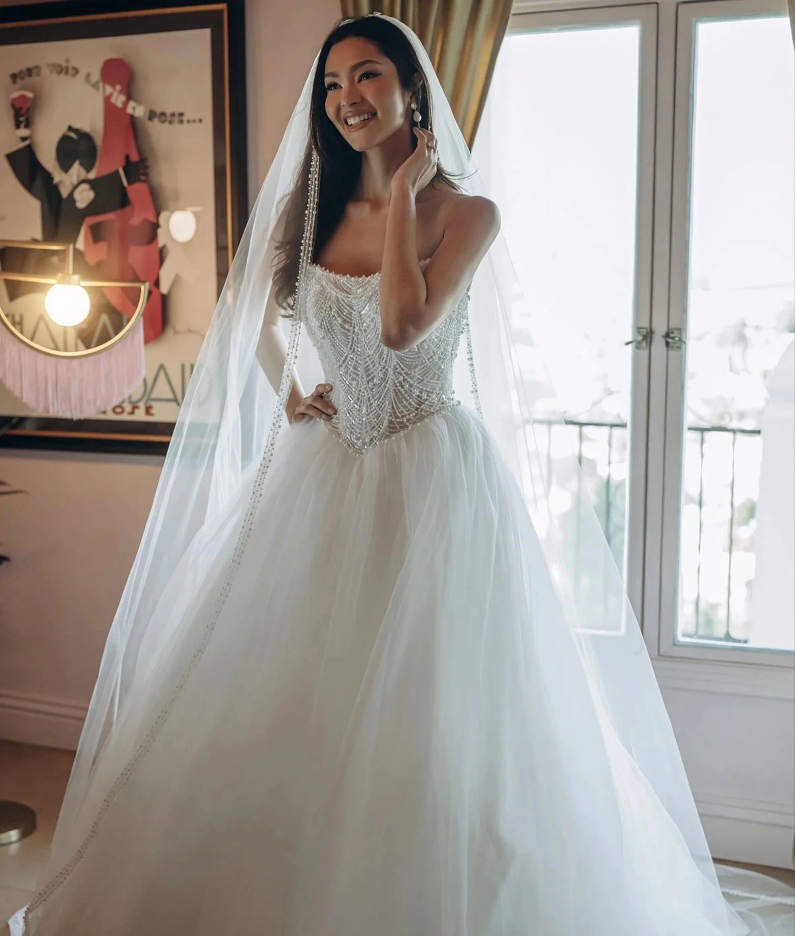 Model wearing a Stella York wedding dress