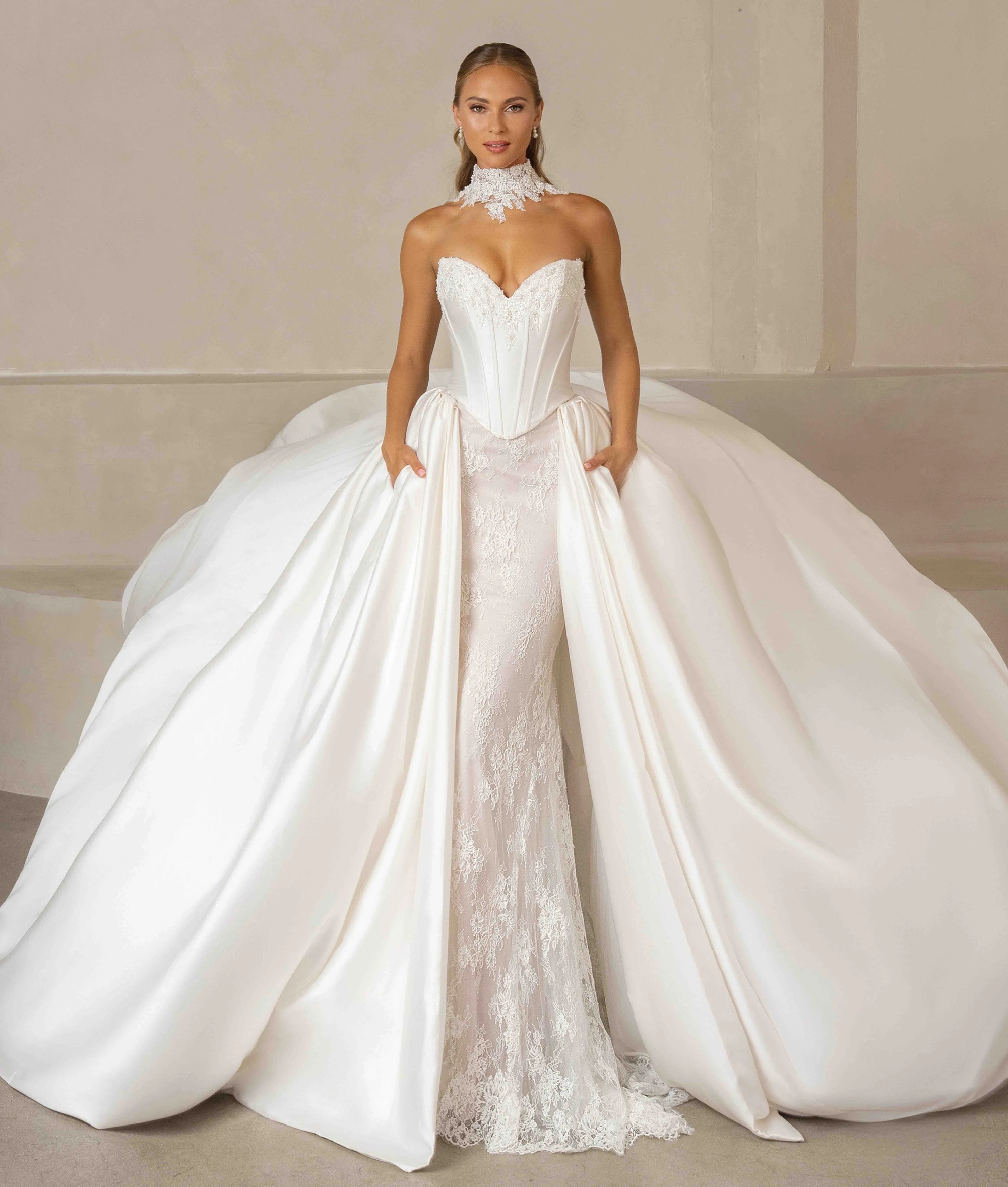 Model wearing a Kitty Chen suit