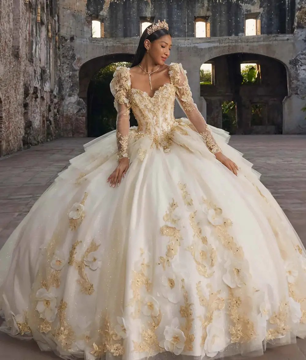 Model wearing a Morilee quinceanera dress