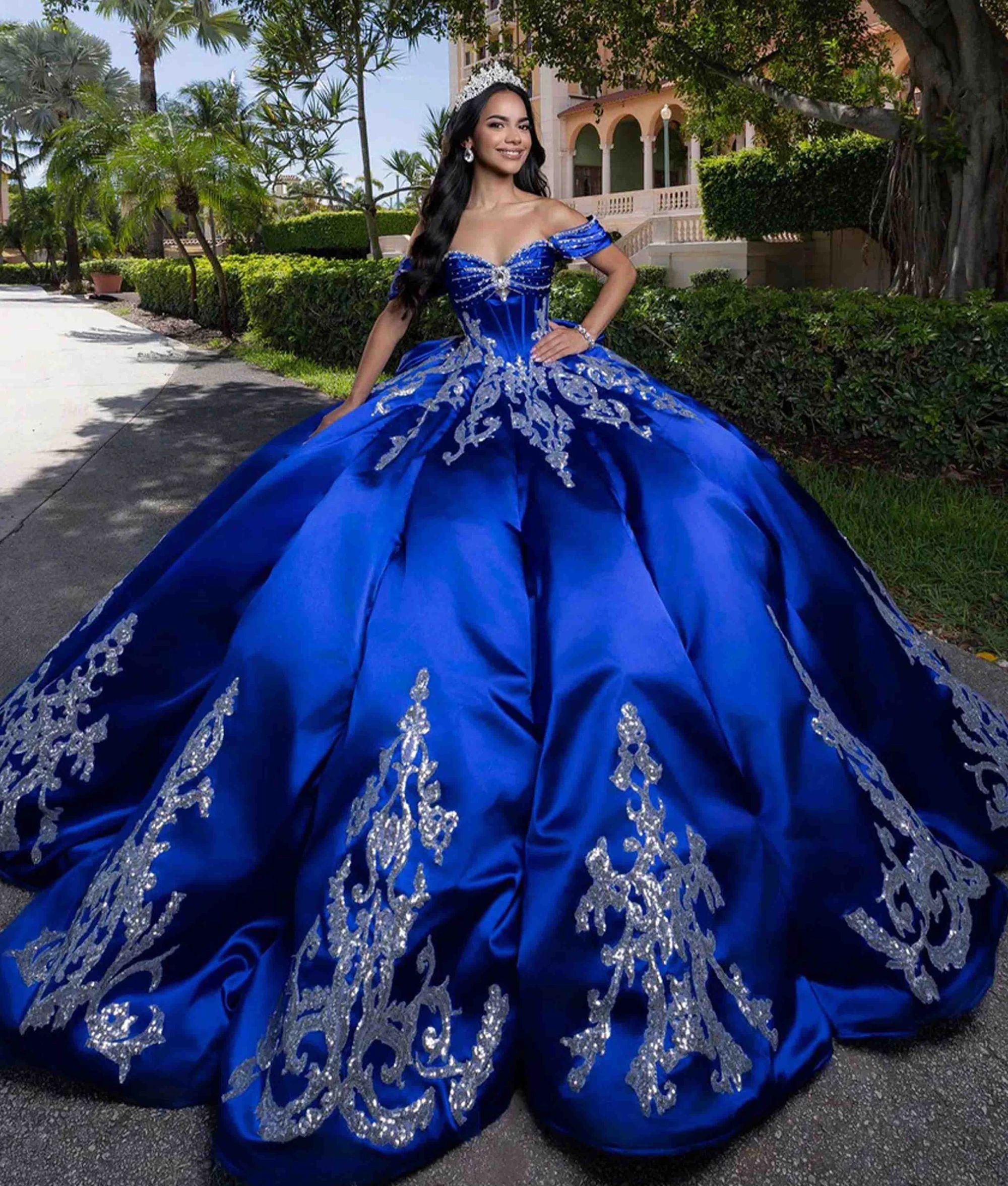 Model wearing a Morilee quinceanera dress