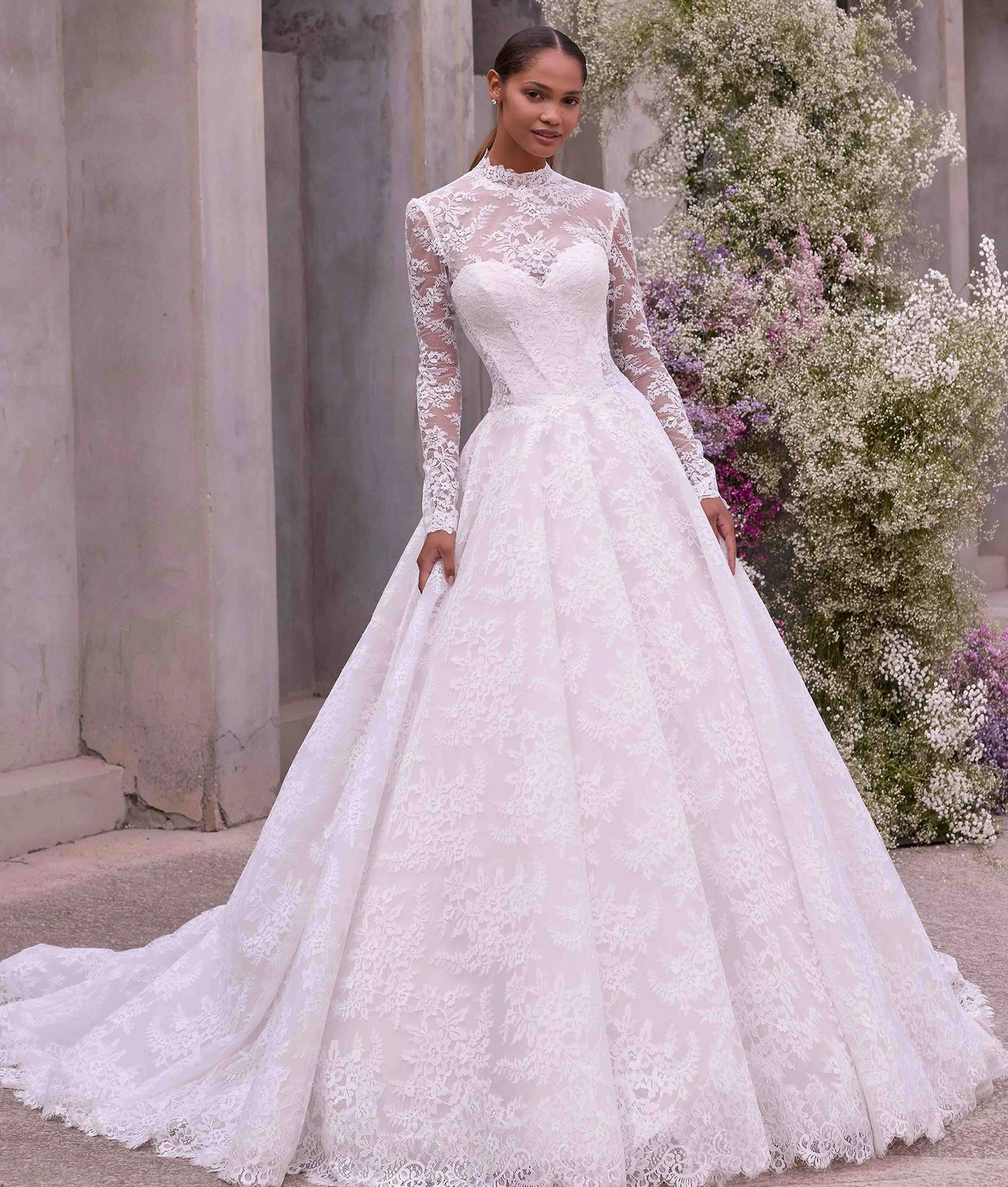 Model wearing a Morilee wedding dress
