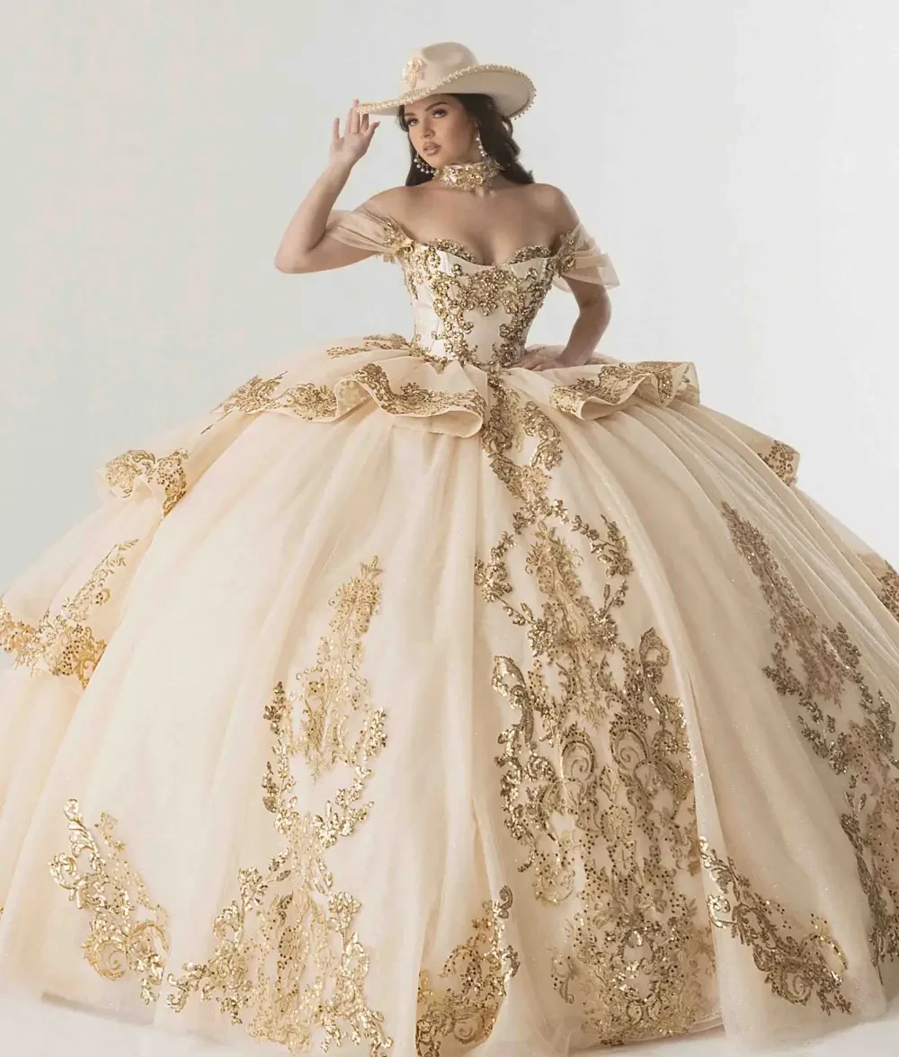 Model wearing a Rachel Allan dress