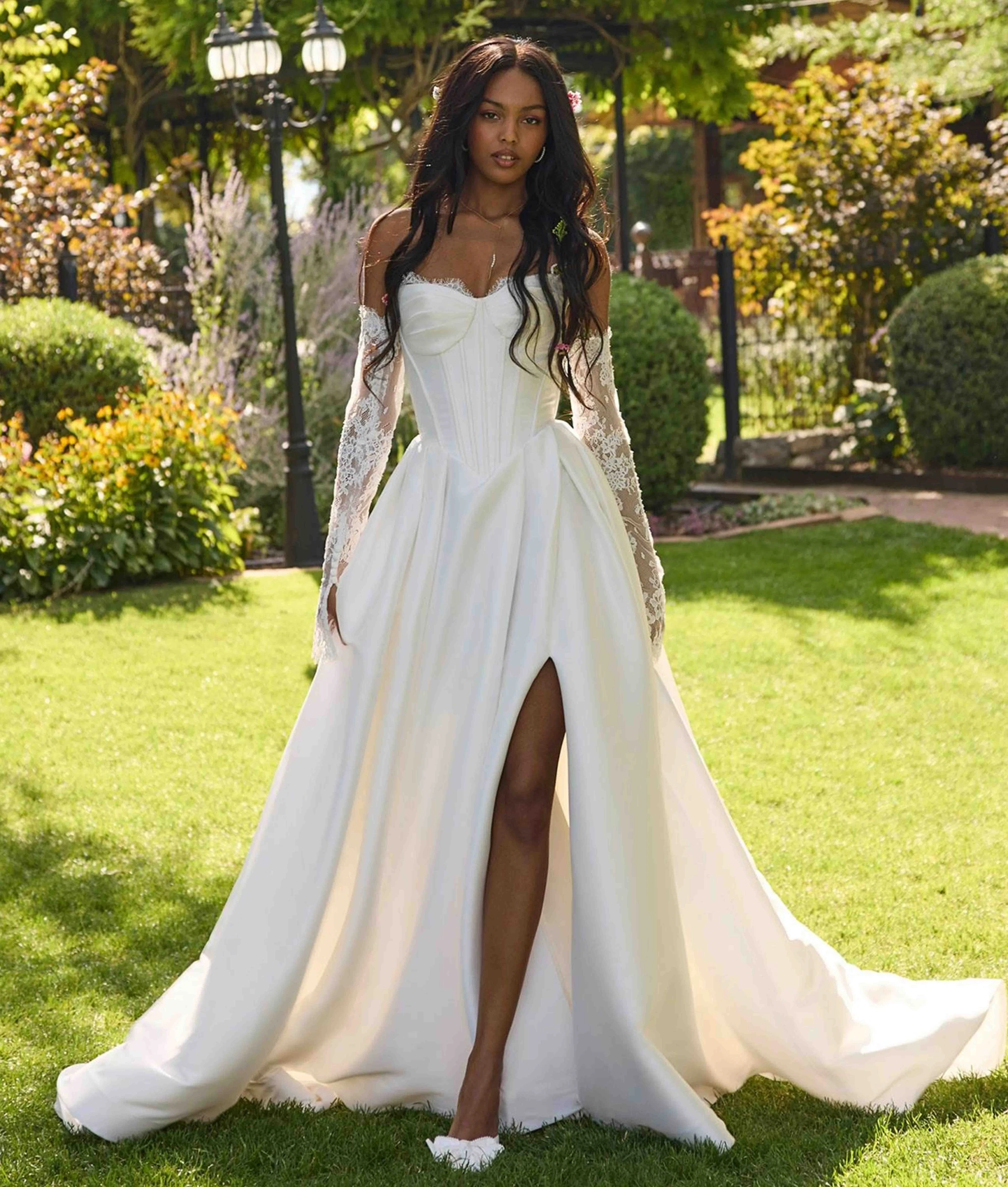 Model wearing a Rebecca Ingram wedding dress